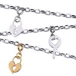 Stainless Steel Charm Necklace with Gold, Steel Charms, Lobster Clasp.